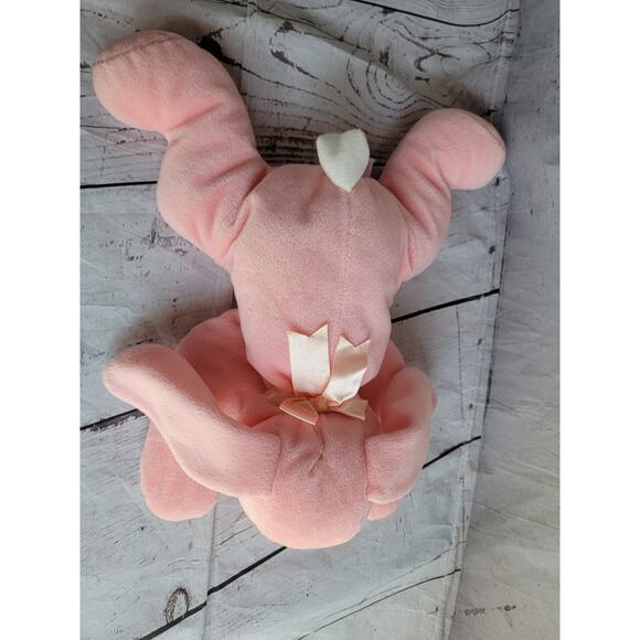 Ty Pillow Pals Pink Bunny Rabbit Carrots Plush Stuffed Animal 1996 12in - Picture 3 of 8
